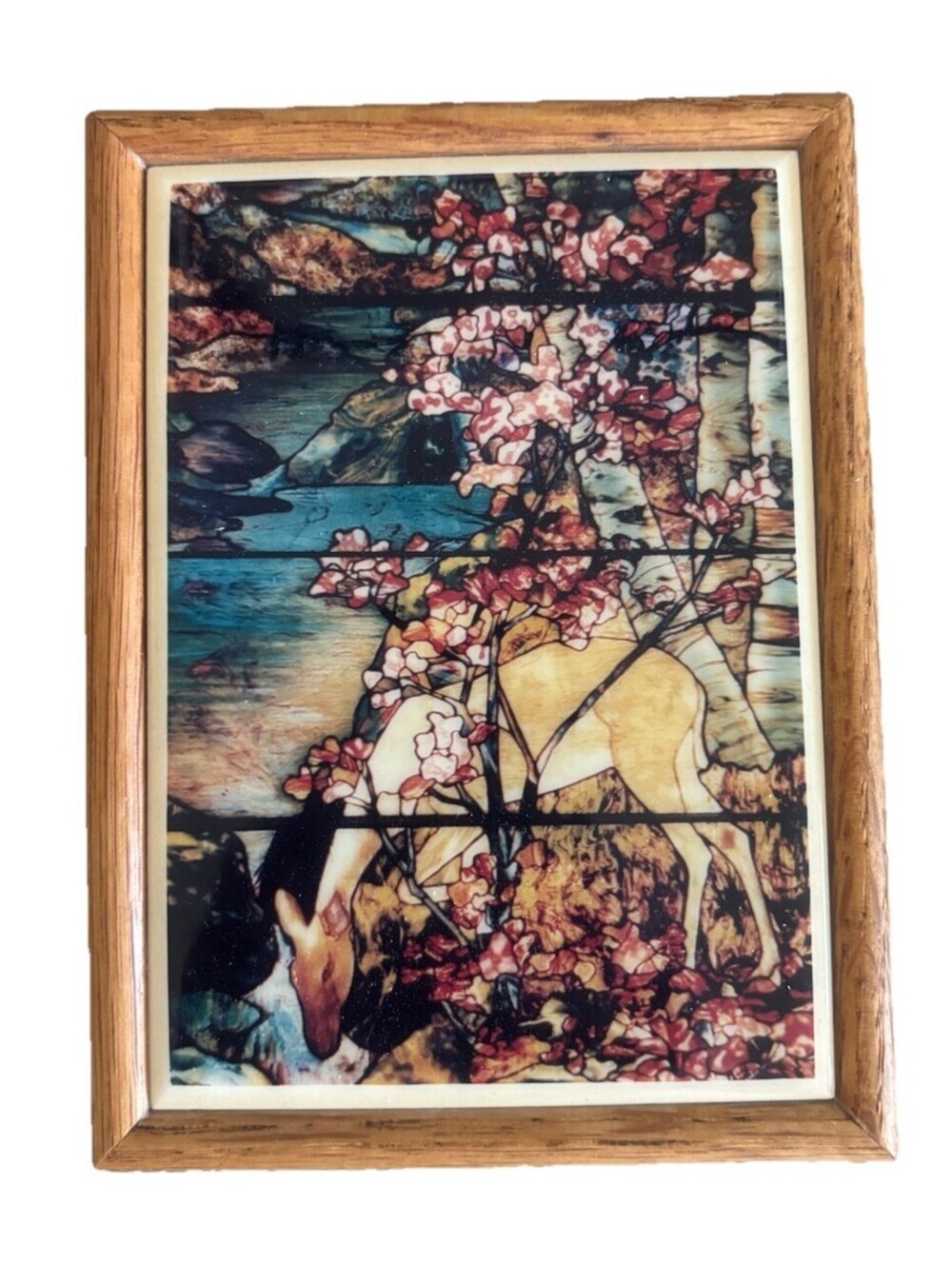 Decorative Wooden Box W/ Tile Louis Comfort Tiffany “Gould’s Landscape Window”